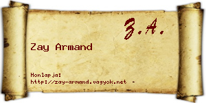 Zay Armand névjegykártya